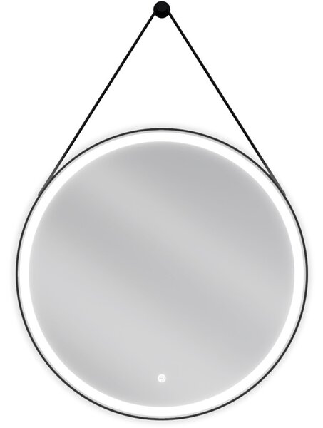 Mexen Reni, LED koupelnové zrcadlo s podsvícením 70x70 cm, 6000K, černý rám, ochrana proti zamlžování, 9812-070-070-611-70