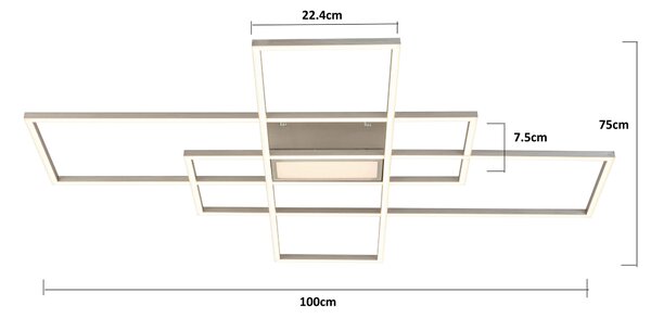 STROPNÍ LED SVÍTIDLO, 100/75/7,5 cm Novel - Stropní svítidla