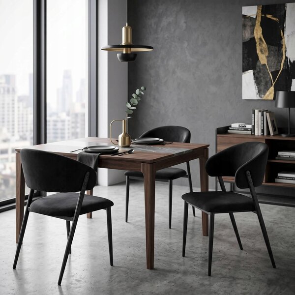 Furnitex Židle K48-FX Černá sametová Riviera 100