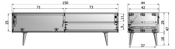 Tv stolek TYGO 150 x 44 CM