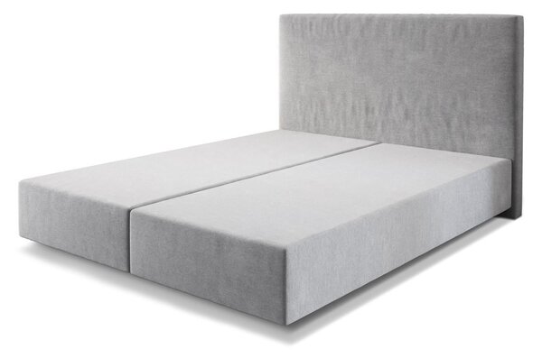 DELIFE Boxspring postel Dream-Well 160×200 šedá Mikrovelur bez nohou