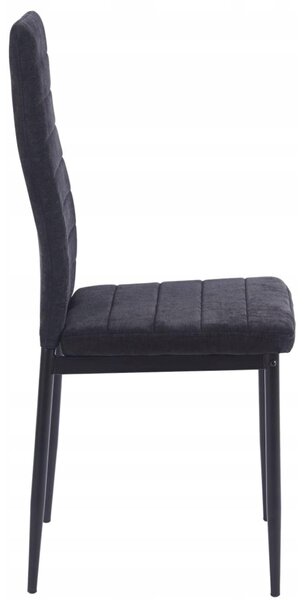 Furnitex Jídelní Židle Černá Sametová Látka Dřevěné Nohy Klasický Design