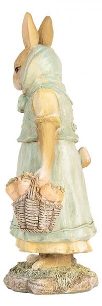 Dekorace králičí mamka s košíčkem a malou králičkou - 14*7*20 cm - Clayre & Eef