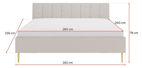 Manželská postel 160x200 cm Bellic B5 (kašmír) (s roštem)