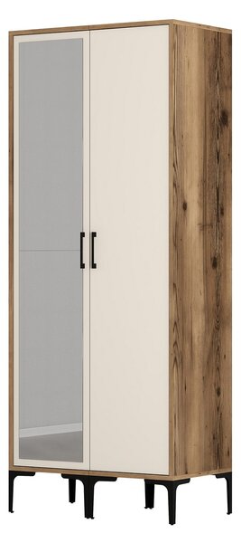 Šatní skříň Kiara RS (ořech + krémová). Akce -23%