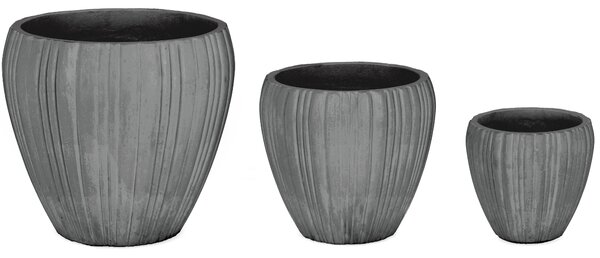 Bizzotto Set cementových zahradních květináčů Halong 30/41/55 cm