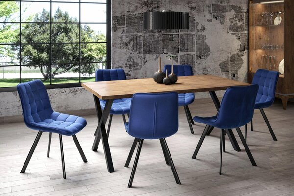 Furnitex Židle J265 Sametové Čalounění Modrá Barva