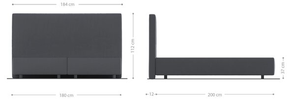 DELIFE Boxspring postel Dream-Well plyšový manšestr béžová 180×200 cm