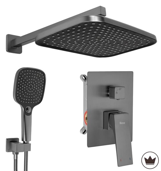 Sprchový komplet REA JOE + BOX s podomítkovou baterií, titan kartáčovaný