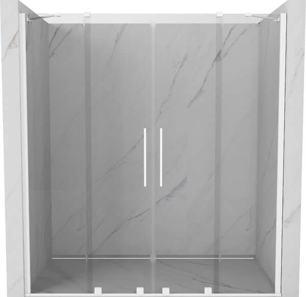 Mexen Velar Duo, posuvné dveře do otvoru 170x200 cm, 8mm čiré sklo, bílá, 871-170-000-02-20