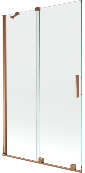 Mexen Velar, 2-křídlová posuvná vanová zástěna 110 x 150 cm, 8mm čiré sklo, růžové zlato, 896-110-000-01-60