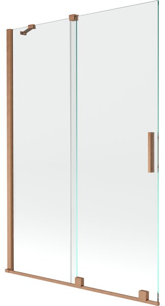 Mexen Velar, 2-křídlová posuvná vanová zástěna 120 x 150 cm, 8mm čiré sklo, měděná matná, 896-120-000-01-65