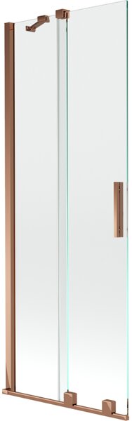 Mexen Velar, 2-křídlová posuvná vanová zástěna 70 x 150 cm, 8mm čiré sklo, růžové zlato, 896-070-000-01-60