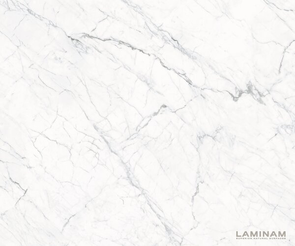 DELIFE Jídelní stůl Edge 200x100 cm keramika Laminam® Statuarietto bílá podnož ve tvaru V střední černá