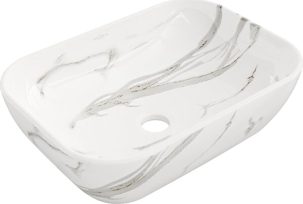 Mexen Rita, umyvadlo na desku 455x325x135 mm, bílá-imitace kamene, 21084584