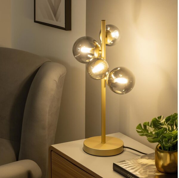 Brilagi - LED Stolní lampa MILLA 4xG9/3W/230V zlatá/kouřová