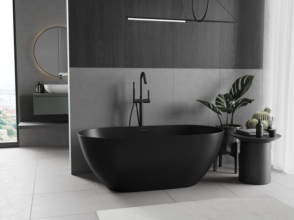 Mexen Rimini volně stojící vana z konglomerátu 150 x 75 cm, černá mat - 57241507570