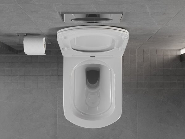 Mexen Vito WC mísa Rimless s pomalu sklopnou deskou slim, duroplast, bílý lesk - 30174000