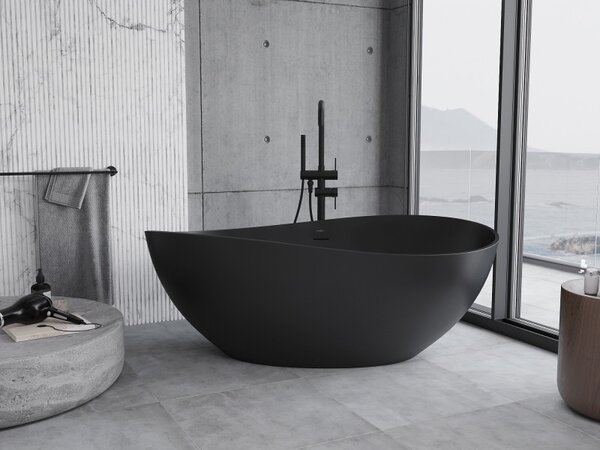 Mexen Parma volně stojící vana z konglomerátu 160 x 95 cm, černá mat - 57231609570