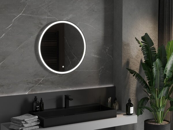 Mexen Gobi koupelnové zrcadlo s osvětlením, kulaté 70 cm, LED 6000K, proti zamlžení - 9801-070-070-611-00