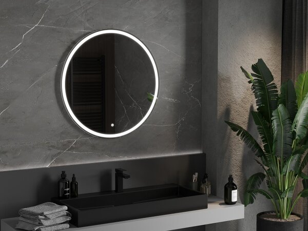 Mexen Gobi koupelnové zrcadlo s podsvícením, kulaté 80 cm, LED 6000K, proti zamlžení - 9801-080-080-611-00