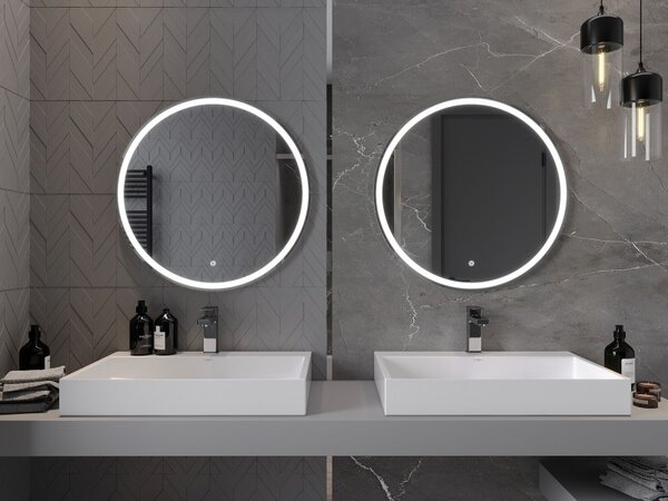 Mexen Gobi koupelnové zrcadlo s osvětlením, kulaté 70 cm, LED 6000K, proti zamlžení - 9801-070-070-611-00