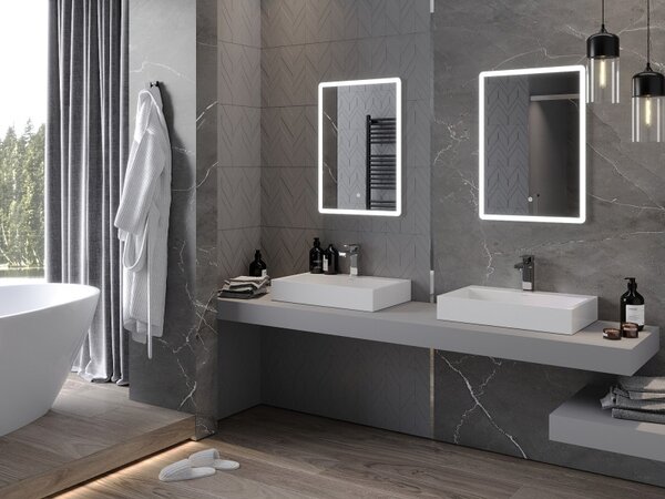 Mexen Navia koupelnové zrcadlo osvětlené 50 x 70 cm, LED 6000K, proti mlze - 9803-050-070-611-00