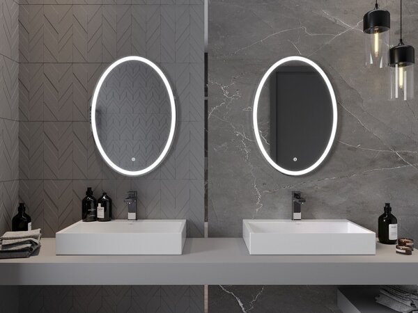 Mexen Elz osvětlené koupelnové zrcadlo 50 x 70 cm, LED 6000K, proti zamlžení - 9802-050-070-611-00