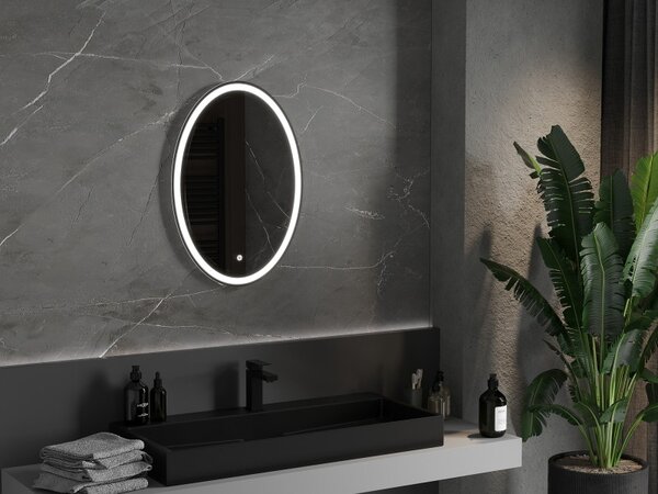 Mexen Elz osvětlené koupelnové zrcadlo 50 x 70 cm, LED 6000K, proti zamlžení - 9802-050-070-611-00