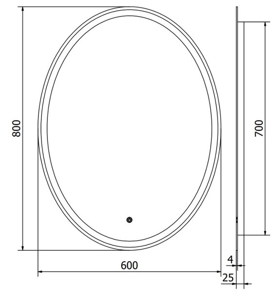 Mexen Elz koupelnové zrcadlo s podsvícením 60 x 80 cm, LED 6000K, antifog - 9802-060-080-611-00
