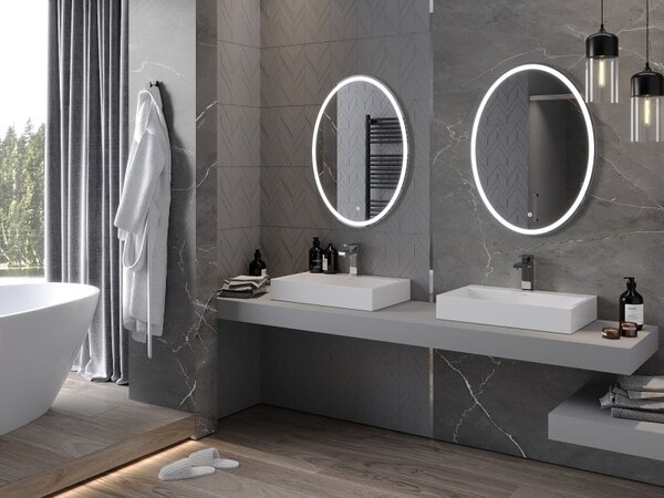 Mexen Elz koupelnové zrcadlo s podsvícením 60 x 80 cm, LED 6000K, antifog - 9802-060-080-611-00