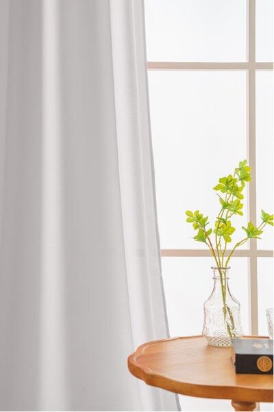 Závěs OXFORD LIGHT 140x250 cm, bílý Zavěšení: Řasící páska