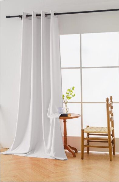 Bílý závěs OXFORD LIGHT 140x270 cm Zavěšení: Řasící páska