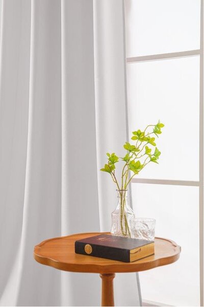 Závěs OXFORD LIGHT 140x250 cm, bílý Zavěšení: Řasící páska