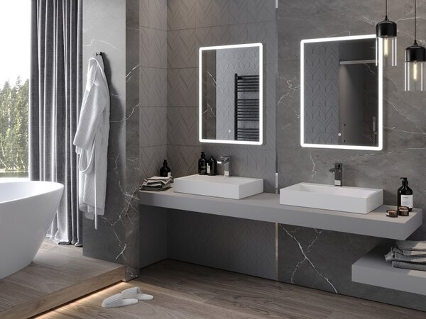 Mexen Navia osvětlené koupelnové zrcadlo 60 x 80 cm, LED 6000K, anti-fog - 9803-060-080-611-00