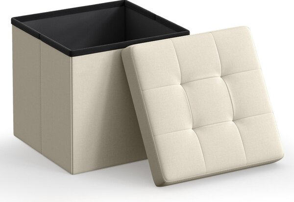 Taburet s úložným prostorem OTTOMAN 30x30 cm, krémový