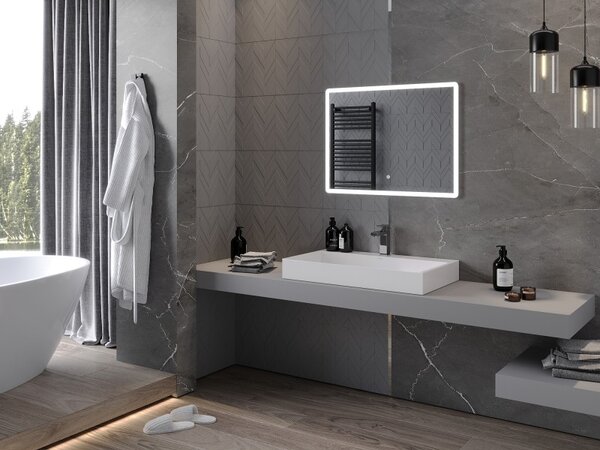 Mexen Navia koupelnové zrcadlo s podsvícením 80 x 60 cm, LED 6000K, proti zamlžení - 9803-080-060-611-00