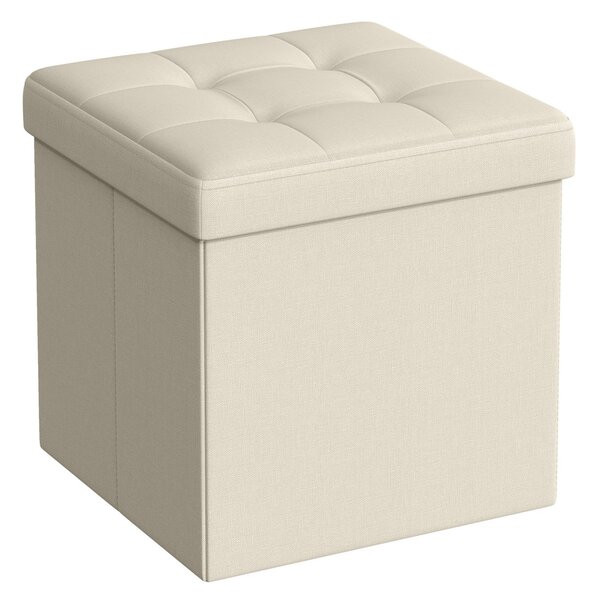 Taburet s úložným prostorem OTTOMAN 30x30 cm, krémový