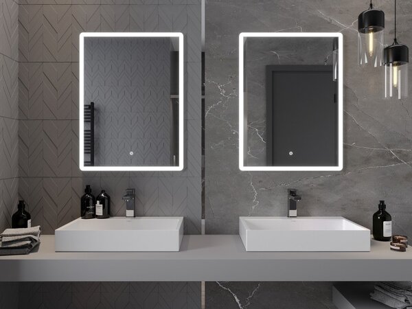 Mexen Navia osvětlené koupelnové zrcadlo 60 x 80 cm, LED 6000K, anti-fog - 9803-060-080-611-00