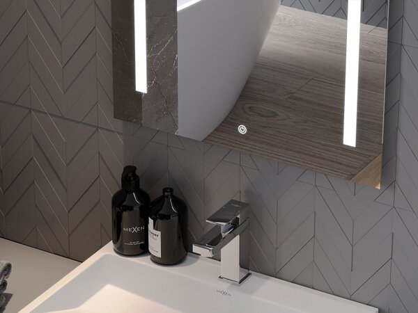 Mexen Remi osvětlené koupelnové zrcadlo 50 x 70 cm, LED 6000K, protimlžící - 9804-050-070-611-00