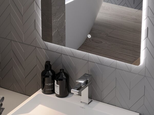 Mexen Sun podsvícené koupelnové zrcadlo 100 x 80 cm, LED 6000K, proti mlžení - 9807-100-080-611-00