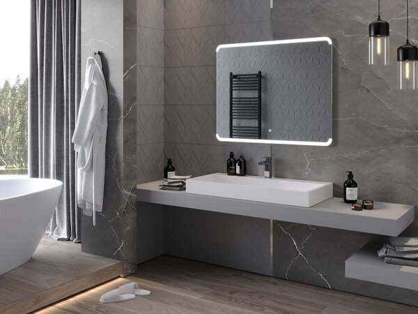 Mexen Nida osvětlené koupelnové zrcadlo 100 x 80 cm, LED 6000K, protimlžící - 9806-100-080-611-00