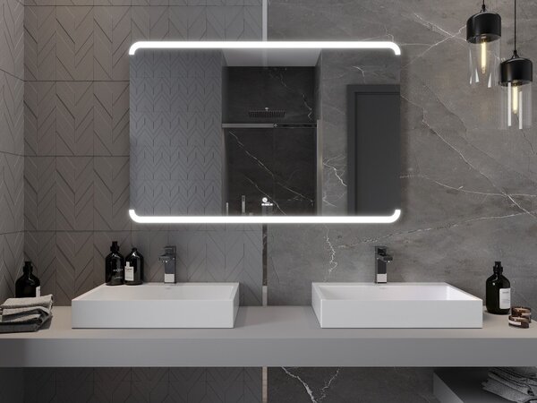 Mexen Nida osvětlené koupelnové zrcadlo 120 x 80 cm, LED 6000K, anti-fog - 9806-120-080-611-00