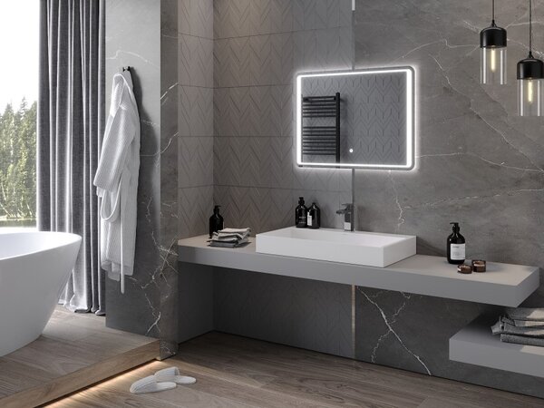 Mexen Zusa osvětlené koupelnové zrcadlo 80 x 60 cm, LED 6000K, antifog - 9808-080-060-611-00