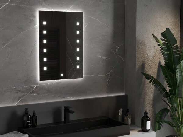 Mexen Ner podsvícené koupelnové zrcadlo 50 x 70 cm, LED 6000K, proti zamlžení - 9809-050-070-611-00