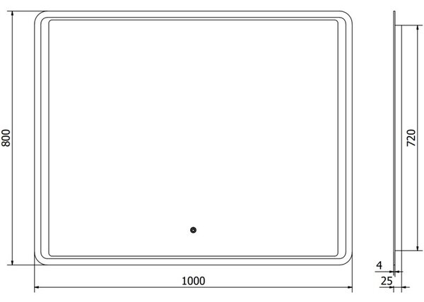 Mexen Zusa koupelnové zrcadlo s podsvícením 100 x 80 cm, LED 6000K, protimlžící - 9808-100-080-611-00