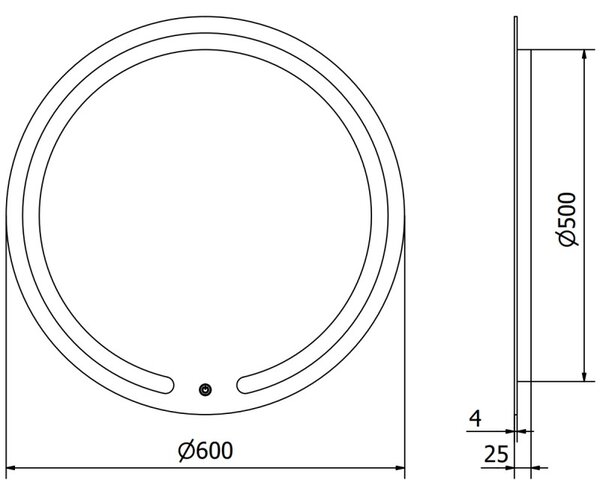 Mexen Rose koupelnové zrcadlo s podsvícením, kulaté 60 cm, LED 6000K, proti mlze - 9810-060-060-611-00