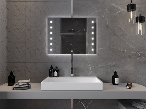 Mexen Ner koupelnové zrcadlo s podsvícením 80 x 60 cm, LED 6000K, antivlna - 9809-080-060-611-00
