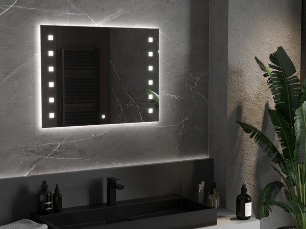 Mexen Ner koupelnové zrcadlo s podsvícením 80 x 60 cm, LED 6000K, antivlna - 9809-080-060-611-00