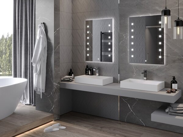 Mexen Ner podsvícené koupelnové zrcadlo 60 x 80 cm, LED 6000K, proti zamlžování - 9809-060-080-611-00